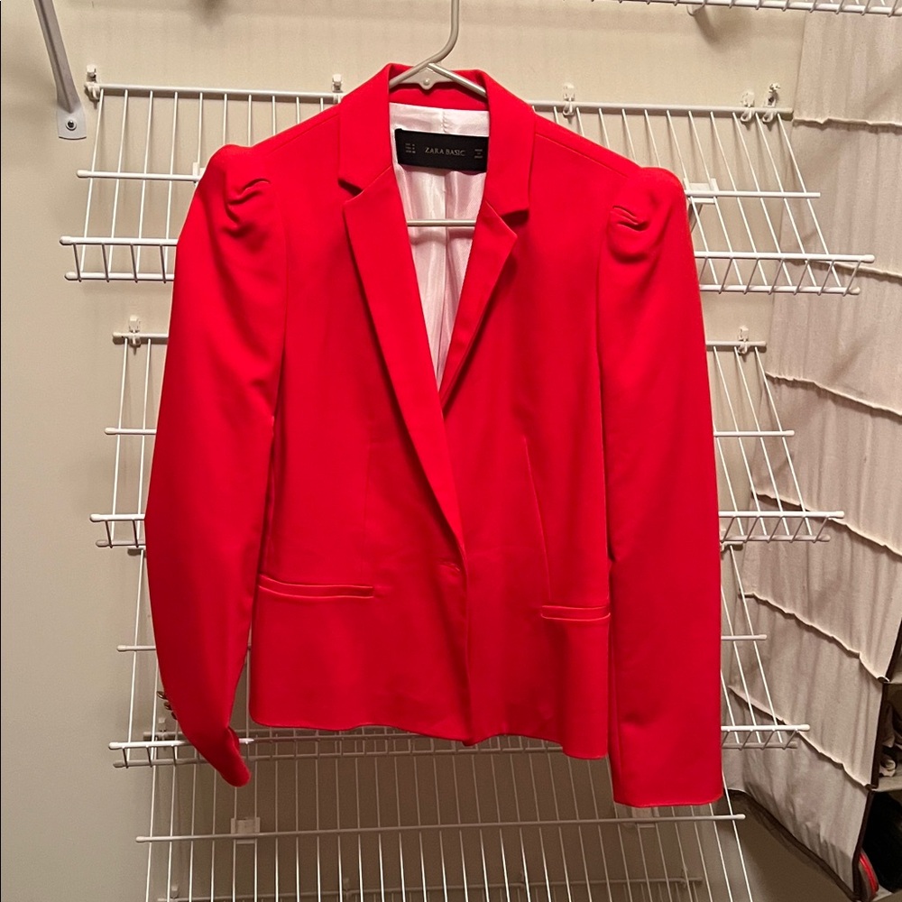Zara Bold Red Women's Blazer